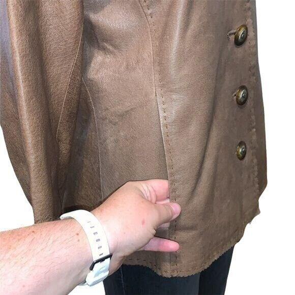 Vintage Womens Leather Jacket Western Brown Country Clothing Company Medium - Picture 6 of 15